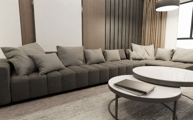 Sofa phòng khách cao cấp bố trí đối diện tạo góc trò chuyện
